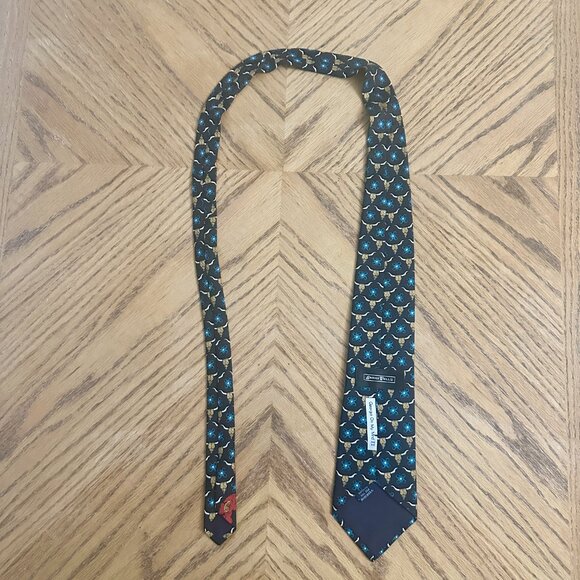 Barry Wells Necktie Silk Tie Cow Skull Georgia On My Mind II Print Vintage USA - Picture 6 of 7